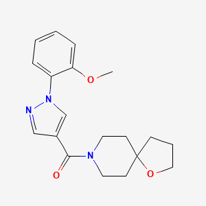 molecular formula C19H23N3O3 B5442482 8-{[1-(2-methoxyphenyl)-1H-pyrazol-4-yl]carbonyl}-1-oxa-8-azaspiro[4.5]decane 