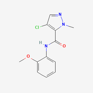 molecular formula C12H12ClN3O2 B5442493 4-chloro-N-(2-methoxyphenyl)-1-methyl-1H-pyrazole-5-carboxamide 