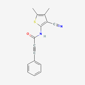 molecular formula C16H12N2OS B5442503 N-(3-cyano-4,5-dimethyl-2-thienyl)-3-phenyl-2-propynamide 