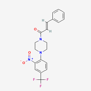 molecular formula C20H18F3N3O3 B5442510 1-cinnamoyl-4-[2-nitro-4-(trifluoromethyl)phenyl]piperazine 