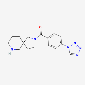 molecular formula C16H20N6O B5442523 2-[4-(1H-tetrazol-1-yl)benzoyl]-2,7-diazaspiro[4.5]decane hydrochloride 