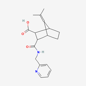 molecular formula C18H22N2O3 B5442550 7-(1-methylethylidene)-3-{[(2-pyridinylmethyl)amino]carbonyl}bicyclo[2.2.1]heptane-2-carboxylic acid 