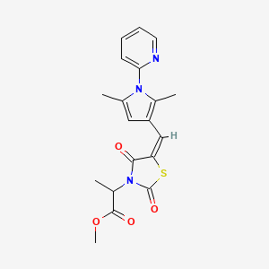 molecular formula C19H19N3O4S B5442558 methyl 2-(5-{[2,5-dimethyl-1-(2-pyridinyl)-1H-pyrrol-3-yl]methylene}-2,4-dioxo-1,3-thiazolidin-3-yl)propanoate 