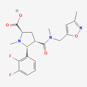 molecular formula C19H21F2N3O4 B5442575 (2S*,4S*,5R*)-5-(2,3-difluorophenyl)-1-methyl-4-({methyl[(3-methylisoxazol-5-yl)methyl]amino}carbonyl)pyrrolidine-2-carboxylic acid 