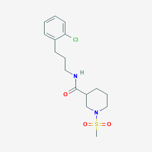 molecular formula C16H23ClN2O3S B5442578 N-[3-(2-chlorophenyl)propyl]-1-(methylsulfonyl)-3-piperidinecarboxamide 