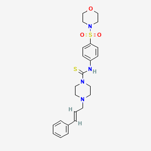molecular formula C24H30N4O3S2 B5442583 N-[4-(4-morpholinylsulfonyl)phenyl]-4-(3-phenyl-2-propen-1-yl)-1-piperazinecarbothioamide 