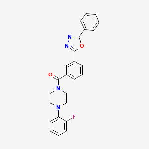 molecular formula C25H21FN4O2 B5442585 1-(2-fluorophenyl)-4-[3-(5-phenyl-1,3,4-oxadiazol-2-yl)benzoyl]piperazine 