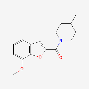 molecular formula C16H19NO3 B5442627 1-[(7-methoxy-1-benzofuran-2-yl)carbonyl]-4-methylpiperidine 