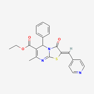 molecular formula C22H19N3O3S B5442656 ethyl 7-methyl-3-oxo-5-phenyl-2-(4-pyridinylmethylene)-2,3-dihydro-5H-[1,3]thiazolo[3,2-a]pyrimidine-6-carboxylate 