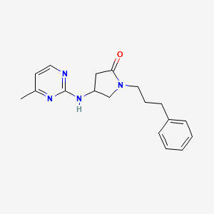 molecular formula C18H22N4O B5442660 4-[(4-methylpyrimidin-2-yl)amino]-1-(3-phenylpropyl)pyrrolidin-2-one 