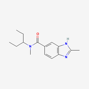 molecular formula C15H21N3O B5442680 N-(1-ethylpropyl)-N,2-dimethyl-1H-benzimidazole-5-carboxamide 