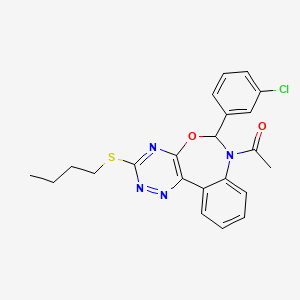 molecular formula C22H21ClN4O2S B5442691 7-acetyl-3-(butylthio)-6-(3-chlorophenyl)-6,7-dihydro[1,2,4]triazino[5,6-d][3,1]benzoxazepine 