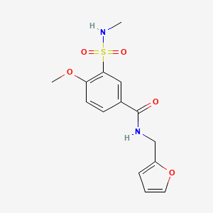 molecular formula C14H16N2O5S B5442694 N-(2-furylmethyl)-4-methoxy-3-[(methylamino)sulfonyl]benzamide 