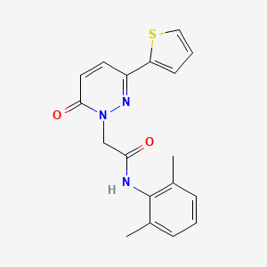 molecular formula C18H17N3O2S B5442701 N-(2,6-dimethylphenyl)-2-[6-oxo-3-(2-thienyl)-1(6H)-pyridazinyl]acetamide 