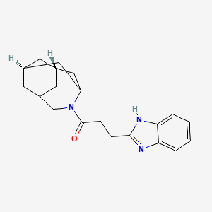 molecular formula C20H25N3O B5442738 (1R*,3s,6r,8S*)-4-[3-(1H-benzimidazol-2-yl)propanoyl]-4-azatricyclo[4.3.1.1~3,8~]undecane 