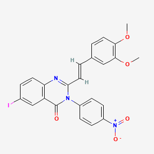 molecular formula C24H18IN3O5 B5442744 2-[2-(3,4-dimethoxyphenyl)vinyl]-6-iodo-3-(4-nitrophenyl)-4(3H)-quinazolinone 