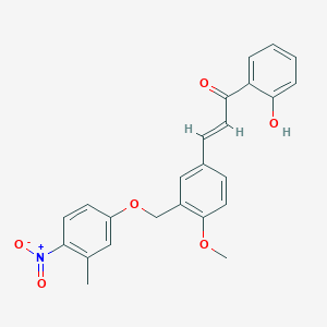 molecular formula C24H21NO6 B5442756 1-(2-hydroxyphenyl)-3-{4-methoxy-3-[(3-methyl-4-nitrophenoxy)methyl]phenyl}-2-propen-1-one 