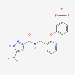 molecular formula C20H19F3N4O2 B5442767 3-isopropyl-N-({2-[3-(trifluoromethyl)phenoxy]pyridin-3-yl}methyl)-1H-pyrazole-5-carboxamide 