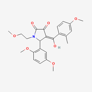 molecular formula C24H27NO7 B5442774 5-(2,5-dimethoxyphenyl)-3-hydroxy-1-(2-methoxyethyl)-4-(4-methoxy-2-methylbenzoyl)-1,5-dihydro-2H-pyrrol-2-one 