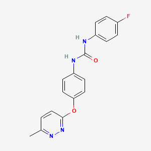molecular formula C18H15FN4O2 B5442783 N-(4-fluorophenyl)-N'-{4-[(6-methyl-3-pyridazinyl)oxy]phenyl}urea 