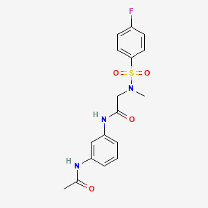 molecular formula C17H18FN3O4S B5442784 N~1~-[3-(acetylamino)phenyl]-N~2~-[(4-fluorophenyl)sulfonyl]-N~2~-methylglycinamide 