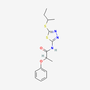 molecular formula C15H19N3O2S2 B5442791 N-[5-(sec-butylthio)-1,3,4-thiadiazol-2-yl]-2-phenoxypropanamide 