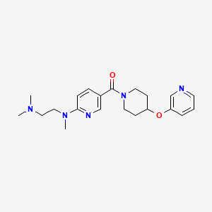 molecular formula C21H29N5O2 B5442798 N,N,N'-trimethyl-N'-(5-{[4-(pyridin-3-yloxy)piperidin-1-yl]carbonyl}pyridin-2-yl)ethane-1,2-diamine 