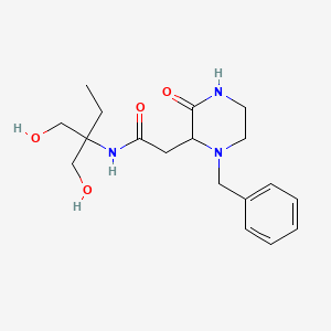 molecular formula C18H27N3O4 B5442833 2-(1-benzyl-3-oxo-2-piperazinyl)-N-[1,1-bis(hydroxymethyl)propyl]acetamide 