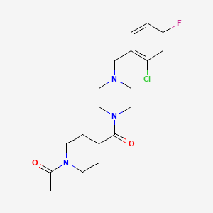 molecular formula C19H25ClFN3O2 B5442842 1-[(1-acetyl-4-piperidinyl)carbonyl]-4-(2-chloro-4-fluorobenzyl)piperazine 