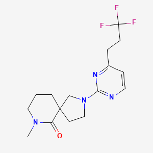 molecular formula C16H21F3N4O B5442843 7-methyl-2-[4-(3,3,3-trifluoropropyl)pyrimidin-2-yl]-2,7-diazaspiro[4.5]decan-6-one 