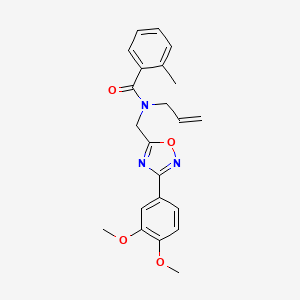 molecular formula C22H23N3O4 B5442851 N-allyl-N-{[3-(3,4-dimethoxyphenyl)-1,2,4-oxadiazol-5-yl]methyl}-2-methylbenzamide 