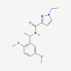 molecular formula C16H21N3O3 B5442854 N-[1-(2,5-dimethoxyphenyl)ethyl]-1-ethyl-1H-pyrazole-3-carboxamide 