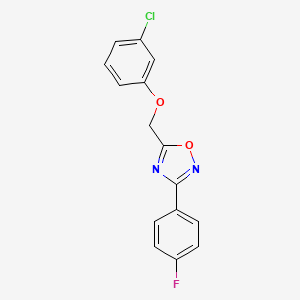 molecular formula C15H10ClFN2O2 B5442856 5-[(3-chlorophenoxy)methyl]-3-(4-fluorophenyl)-1,2,4-oxadiazole 