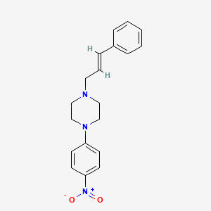 molecular formula C19H21N3O2 B5442877 1-(4-nitrophenyl)-4-[(E)-3-phenylprop-2-enyl]piperazine 