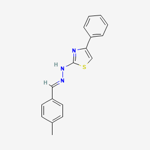 molecular formula C17H15N3S B5442890 4-methylbenzaldehyde (4-phenyl-1,3-thiazol-2-yl)hydrazone 