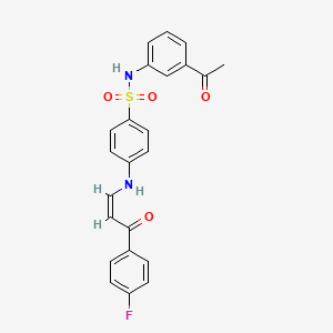 molecular formula C23H19FN2O4S B5442898 N-(3-acetylphenyl)-4-{[3-(4-fluorophenyl)-3-oxo-1-propen-1-yl]amino}benzenesulfonamide 