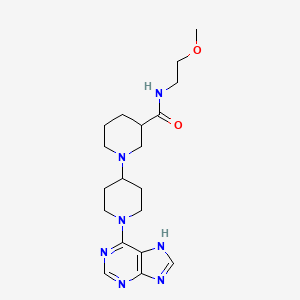 molecular formula C19H29N7O2 B5442911 N-(2-methoxyethyl)-1'-(9H-purin-6-yl)-1,4'-bipiperidine-3-carboxamide 