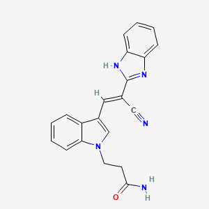 3-{3-[(E)-2-(1H-benzimidazol-2-yl)-2-cyanoethenyl]-1H-indol-1-yl}propanamide