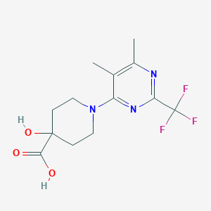 1-[5,6-dimethyl-2-(trifluoromethyl)pyrimidin-4-yl]-4-hydroxypiperidine-4-carboxylic acid