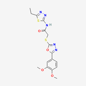 2-{[5-(3,4-dimethoxyphenyl)-1,3,4-oxadiazol-2-yl]thio}-N-(5-ethyl-1,3,4-thiadiazol-2-yl)acetamide