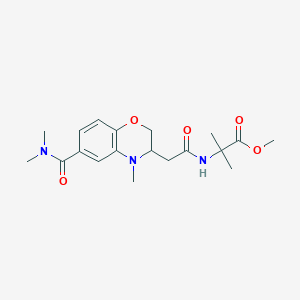 molecular formula C19H27N3O5 B5443018 methyl 2-[({6-[(dimethylamino)carbonyl]-4-methyl-3,4-dihydro-2H-1,4-benzoxazin-3-yl}acetyl)amino]-2-methylpropanoate 