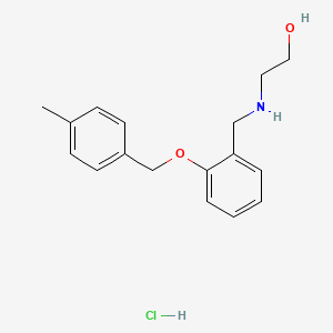 molecular formula C17H22ClNO2 B5443023 2-[[2-[(4-Methylphenyl)methoxy]phenyl]methylamino]ethanol;hydrochloride 