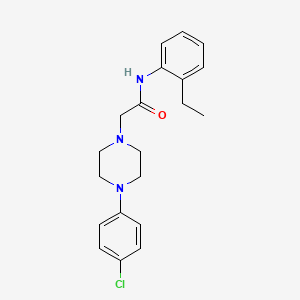 molecular formula C20H24ClN3O B5443028 2-[4-(4-chlorophenyl)piperazin-1-yl]-N-(2-ethylphenyl)acetamide 