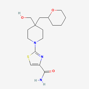 2-[4-(hydroxymethyl)-4-(tetrahydro-2H-pyran-2-ylmethyl)piperidin-1-yl]-1,3-thiazole-4-carboxamide