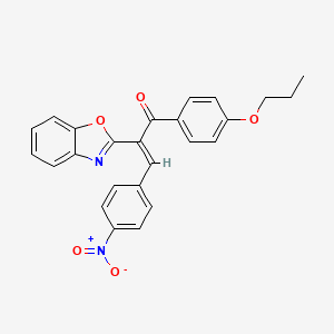 molecular formula C25H20N2O5 B5443056 2-(1,3-benzoxazol-2-yl)-3-(4-nitrophenyl)-1-(4-propoxyphenyl)-2-propen-1-one 