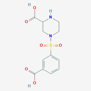 4-[(3-carboxyphenyl)sulfonyl]piperazine-2-carboxylic acid