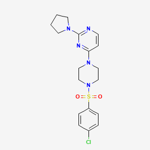 4-{4-[(4-chlorophenyl)sulfonyl]-1-piperazinyl}-2-(1-pyrrolidinyl)pyrimidine