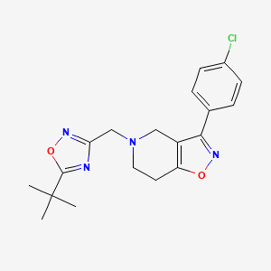 molecular formula C19H21ClN4O2 B5443118 5-[(5-tert-butyl-1,2,4-oxadiazol-3-yl)methyl]-3-(4-chlorophenyl)-4,5,6,7-tetrahydroisoxazolo[4,5-c]pyridine 