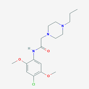 molecular formula C17H26ClN3O3 B5443133 N-(4-chloro-2,5-dimethoxyphenyl)-2-(4-propylpiperazin-1-yl)acetamide 