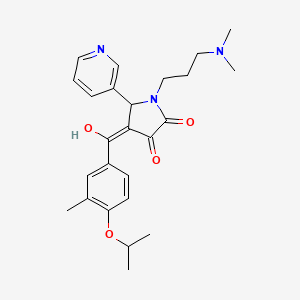 (4E)-1-[3-(dimethylamino)propyl]-4-[hydroxy-(3-methyl-4-propan-2-yloxyphenyl)methylidene]-5-pyridin-3-ylpyrrolidine-2,3-dione